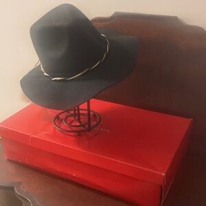 Lord & Taylor Black Hat with Braided Band